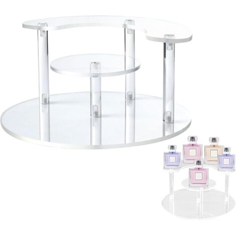 Organizador de perfumes, expositor acrílico, para cupcakes, postres, esmaltes de uñas, especias, coleccionables, figuras, joyas, pasteles y donas (1 pieza, transparente) (1/5)