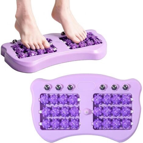 Paarse voetmassageroller, draagbare voetmassager met dubbele voetzoolmassageroller (1/5)