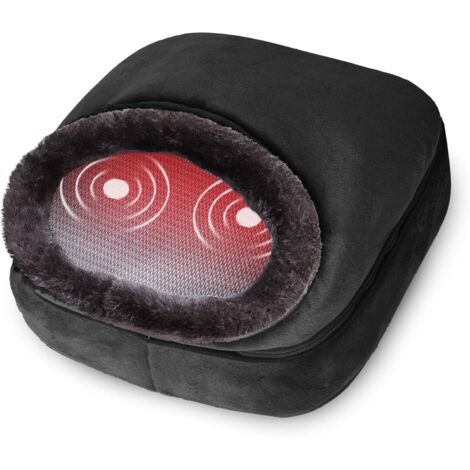 3-in-1 verwarmde en vibrerende voetmassager, rugmassager met warmtefunctie, snel opwarmend kussen en 5 massagestanden, voetverwarmer (1/5)