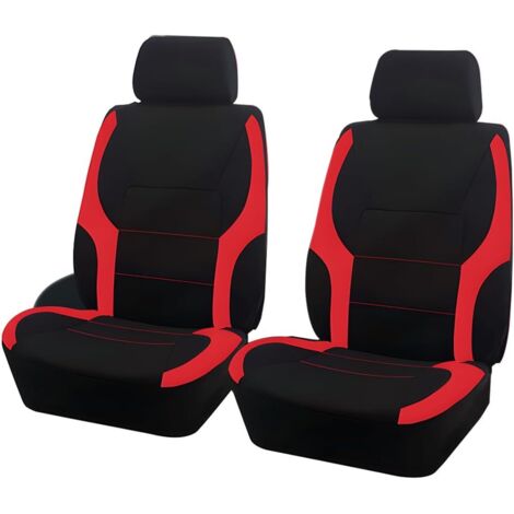 Complete universele set van 4 autostoelhoezen, universele hoezen voor voor- en achterstoelen, autostoelaccessoires, geschikt voor bijna alle auto's (rood) (1/5)