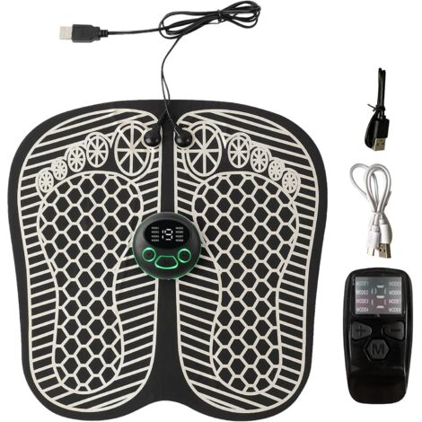EMS-voetmassageapparaat met verwarmingsfunctie, 8 standen en 19 intensiteitsniveaus, kloppen, kneden, shiatsu-massage, voor spierpijn en ontspanning. (1/5)