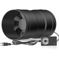 Extractor de aire silencioso de 100 mm, extractor de aire de ventilación de 6 W 221 m³/h con controlador de velocidad variable Extractor de humedad para sótanos, garajes, carpa de cultivo