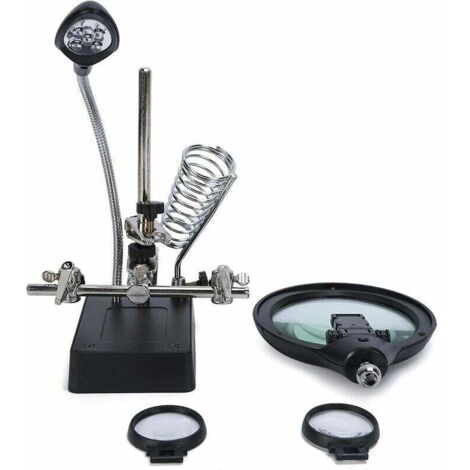 RETOO Dritte Hand mit 2,5X Lupe 2 Helfende Hände Lötstation 2 Flexible RETOO Dritte Hand mit 2,5X Lupe 2 Helfende Hände Lötstation 2 Flexible