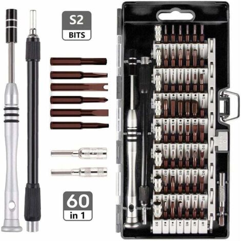 60-teiliges S2 Magnetgürtel-Computerreparaturwerkzeug-Telekom-Schraubendreher-Set (1/5)