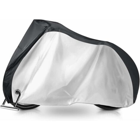 FOREHILL Fahrradabdeckung, wasserdicht, staubdicht, UV-Schutz, Regenschutz für Rennräder und Fahrräder, 200 x 70 x 110 cm – Silber und Schwarz (1/5)