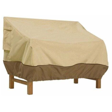 FOREHILL Bankabdeckung, wasserdichte Gartenbankabdeckung aus Oxford-Gewebe, Outdoor-Bankabdeckung mit UV-Schutz und Winddichtigkeit, Sofaabdeckung (Beige, 193 x 83 x 84 cm)
