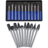 3x6 Hartmetall-Rotationsfeile mit 3x6 Wolframstahl-Schleifkopf, blaue Box, zwei Körnungen