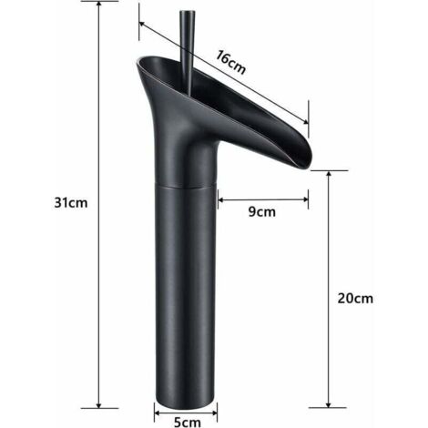 Miscelatore per lavabo effetto cascata realizzato in ottone disponibile in tre colori RB131