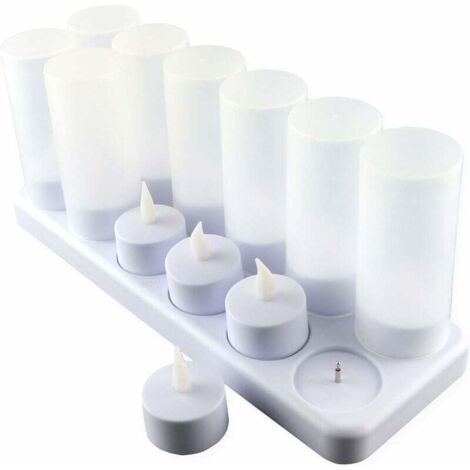 Set 6 Candele LED Ricaricabili Con Base USB – Fiamma Tremolante, Telecomando Timer Dimmerabile, Per Natale E Matrimoni