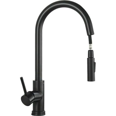Rubinetto da cucina FOREHILL con doccetta estraibile, miscelatore per lavello da cucina estraibile girevole a 360°, miscelatore da cucina per acqua calda e fredda con 2 modalità di spruzzo (1/5)