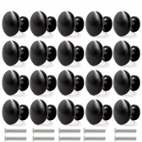 20 pezzi Pomelli per porte, cassetti, maniglie vintage da 30 mm, pomelli per mobili per mobili da cucina (nero) (1/5)