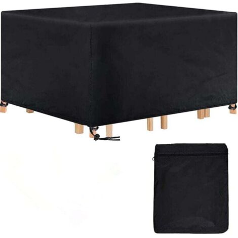 FOREHILL Copertura per tavolo da giardino rettangolare, copertura impermeabile per mobili da esterno, copertura protettiva anti-UV 420D per tavoli da esterno, 180x120x74cm (1/5)