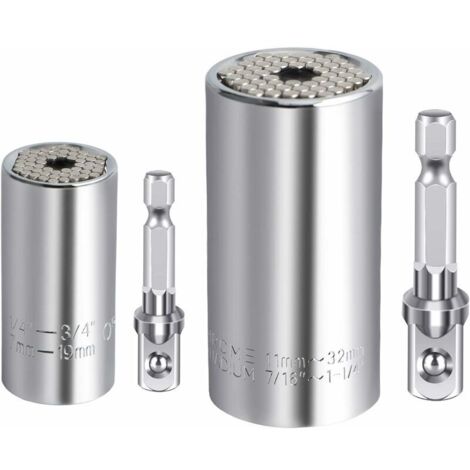 Set di bussole universali, manicotti da 7-19 mm e 11-32 mm, bussola per trapano, chiave magica, utensile manuale multiuso, chiave a bussola universale, Gator Grip (1/5)