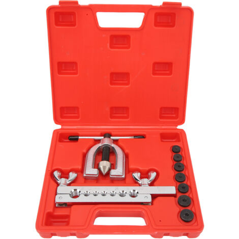 Kit di utensili per svasatura FOREHILL da 9 pezzi: kit di utensili per svasatura doppia altamente efficiente e affidabile per tubi dei freni, aria condizionata, tubazioni in ottone, HAVC (1/5)