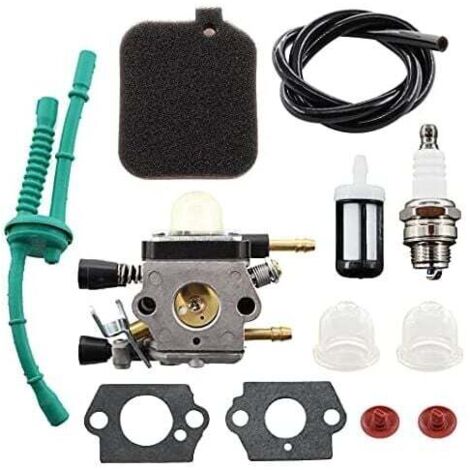 Carburatore con primer, filtro aria, cavo e filtro carburante per Stihl BG45, BG46, BG55, BG65, BG85, BR45C, SH55 e SH85. Sostituisce la ventola del carburatore Zama C1Q-S68G 4229 1200 606. (1/5)