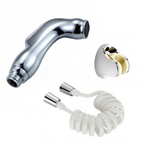 Spruzzatore per bidet, doccetta multifunzione, pistola a spruzzo a pressione, scarico dell'acqua con un solo pulsante (con tubo flessibile a molla da 1,5 m + staffa forata) (1/4)