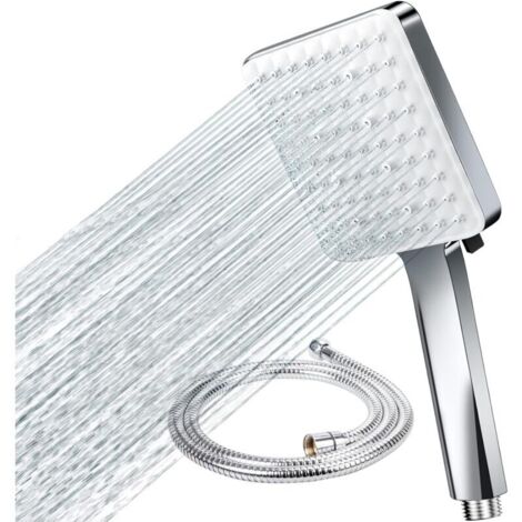 Soffione doccia FOREHILL con tubo flessibile da 1,5 m, soffione doccia anticalcare, accessori universali, 6 modalità, alta pressione, risparmio idrico per vasca e spa (1/5)
