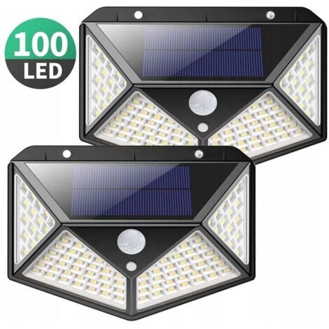 Luce solare per esterni FOREHILL, [versione estesa - 4 pezzi] Kilponen 100 LED Luce solare per esterni con sensore di movimento [2200 mAh] Luce solare super luminosa Illuminazione solare impermeabile  (1/5)