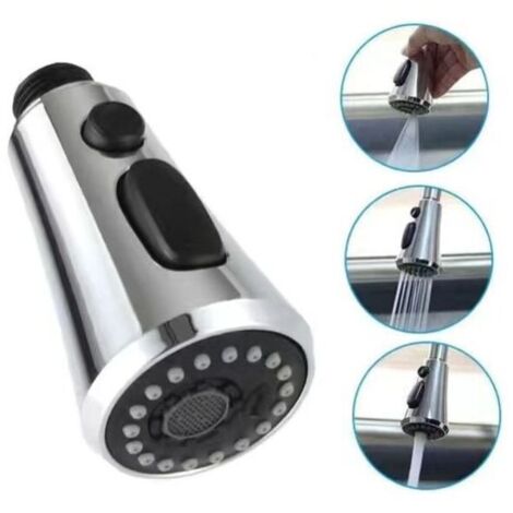 FOREHILL Spruzzatore per rubinetto da cucina estraibile a 3 modalità, testina di ricambio per lavello da cucina G1/2 per lavandino del bagno (1/5)