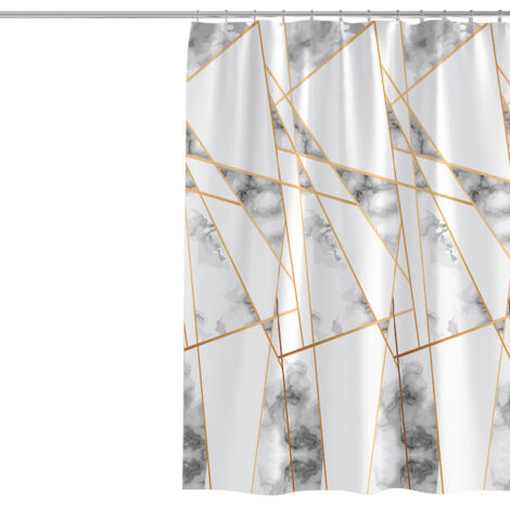 Nuova tenda da doccia per il bagno, tenda da doccia in marmo impermeabile da Phnom Penh, adatta per barriere da bagno (stampa digitale 130 g) (larghezza 120 cm  altezza 180 cm) (1/5)