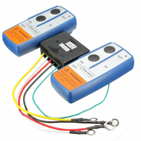 Kit interruttore di controllo remoto wireless combinato doppio con portata 24 V e 30 m per verricello di recupero, camion, ATV (1/5)
