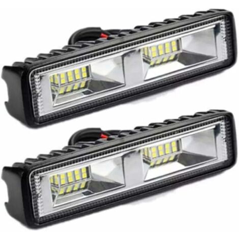 2 luci da lavoro a LED da 12 V 24 V, 16 LED, 48 W, luci da lavoro fuoristrada, impermeabili IP67, per trattori, motociclette, auto, camion, ATV, SUV (48 W) (1/5)