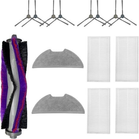 Set di accessori FOREHILL da 11 pezzi per robot aspirapolvere Eureka E10S: 1 spazzola principale, 4 spazzole laterali, 4 filtri, 2 panni per la pulizia (1/5)