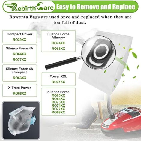 SACCHETTI ASPIRAPOLVERE ROWENTA ARTEC 2 SILENCE FORCE COMPACT POWER