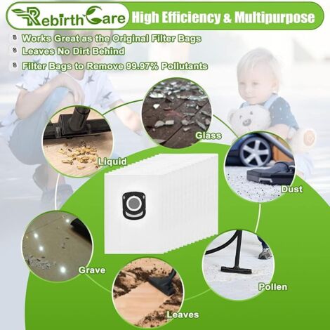 Dustwave® 20 Sacchetti Per Aspirapolvere Rowenta Silence Force Compact RO6383 - Con 2 Filtri, Chiusura Igienica, Prodotti In Germania, Per Allergici