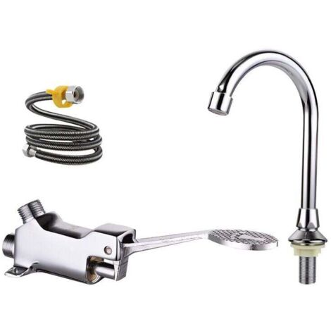 Grifo de lavabo Forehill con pedal, juego de grifería para consultorios médicos/baños/laboratorios (1/5)