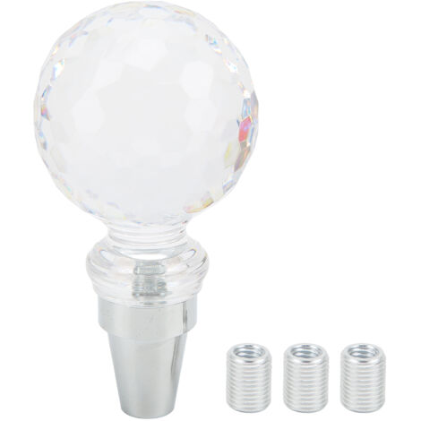 Pomo de palanca de cambios universal FOREHILL con forma de bola de cristal para coches con transmisión manual y 3 adaptadores tipo A. (1/5)