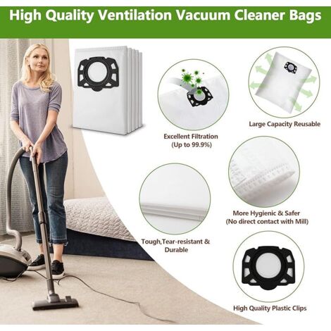 MOONDKIST Paquete De 10 Bolsas De Vacío Para Aspiradora Karcher NT20 NT25 NT30 MV1 MV3 WD3 Bolsa De Repuesto Para Aspiradora