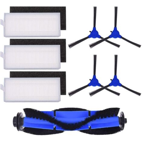 Piezas de repuesto para la sección frontal de la aspiradora RoboVac 11S, 15T, 30, 30C, 15C, 12, 25C, 35C, que incluyen 1 cepillo de rodillo, 3 juegos de filtros y 4 cepillos. (1/5)