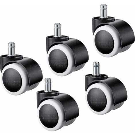 Ruedas para sillas de oficina, ruedas universales para suelos duros, ruedas de repuesto para sillas de oficina, suelos laminados, parqué, baldosas, 11 x 22 mm