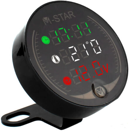Pantalla LED para motocicleta que muestra la temperatura, el voltaje y el kilometraje. (1/5)