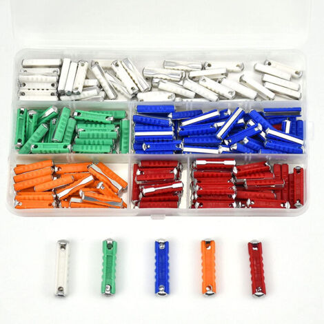 Fusibles FOREHILL 200 con forma de torpedo, surtidos, multicolores, fusibles automotrices con forma de torpedo en amperajes de 5A, 8A, 10A, 16A, 25A, para coches clásicos europeos (1/5)