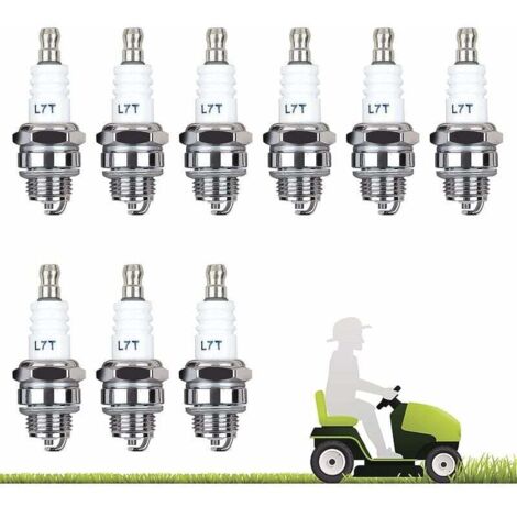 Paquete de 10 bujías L7T para motosierras, desbrozadoras, cortadoras de césped y motores de dos tiempos. (1/5)