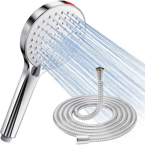 Cabezal de ducha FOREHILL con manguera de alta presión - Cabezal de ducha antical SREWOHS ahorrador de agua con efecto lluvia, 5 patrones de rociado, potente chorro integrado para azulejos de bañera