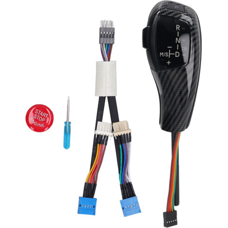 Pomo de cambio LED para el eje delantero, botón rojo a la izquierda, repuesto de funcionamiento suave para BMW X3 E83 (2004–2010), aspecto de fibra de carbono (1/5)