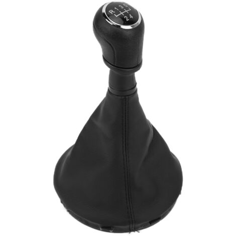 Funda para pomo de palanca de cambios FOREHILL fabricada en piel sintética negra como repuesto para Transport Multivan Caravelle T5 T6 (2003–2011, 5 velocidades) (1/5)