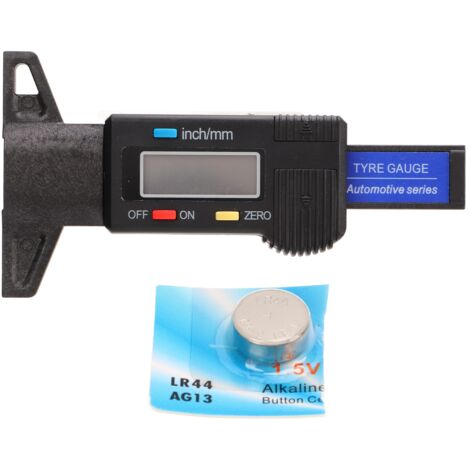 Medidor digital de profundidad de la banda de rodadura para el eje delantero, rango de medición de 0 a 1 pulgada (pulgadas a mm), pantalla digital y convertidor para turismos. (1/5)