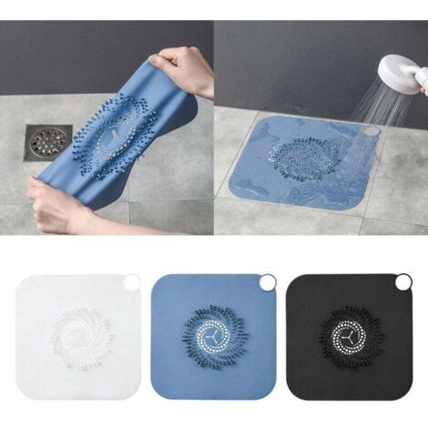 Filtros de desagüe para ducha FOREHILL, paquete de 2 unidades. Removedores de pelo de silicona para desagües de ducha, cubiertas de desagüe fáciles de instalar y limpiar para desagües de baño. (1/5)