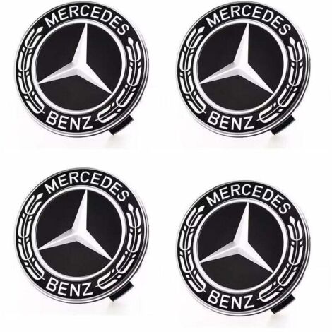 Tapas de buje de rueda ABS de 75 mm, compatibles con accesorios para automóviles Mercedes-Benz (4 unidades) (1/5)
