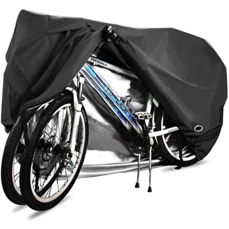 Funda para bicicleta, funda impermeable de poliéster Oxford 210D de alta calidad, apta para bicicletas, motocicletas eléctricas y scooters, puede cubrir hasta dos bicicletas (Negro) (1/5)