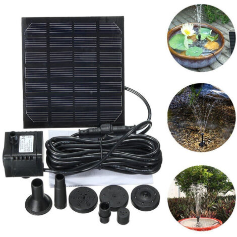 Bomba solar, fuente solar, bomba de agua solar, kit de bomba de agua con panel solar, bomba sumergible para riego de jardín, bomba para estanque o bebedero de pájaros