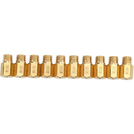 Juego de 10 chiclés principales metálicos de 5,2 x 0,75 mm para carburadores Mikuni VM, TM y TMX. (1/5)