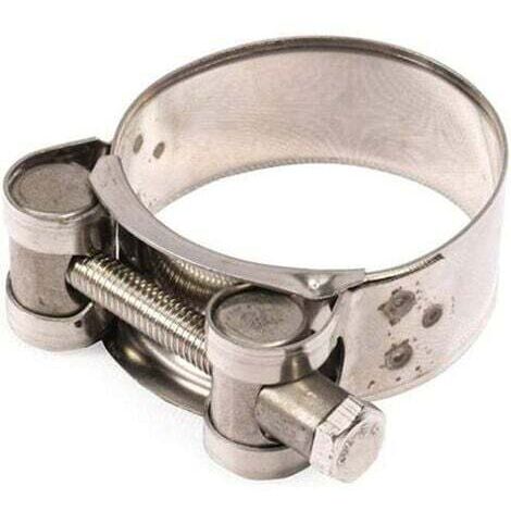 Abrazadera de acero inoxidable, abrazadera ajustable de acero inoxidable, abrazadera plateada para tuberías de agua, depósitos de gas, lavadoras, piscinas, coches, 44–47 mm (1/5)