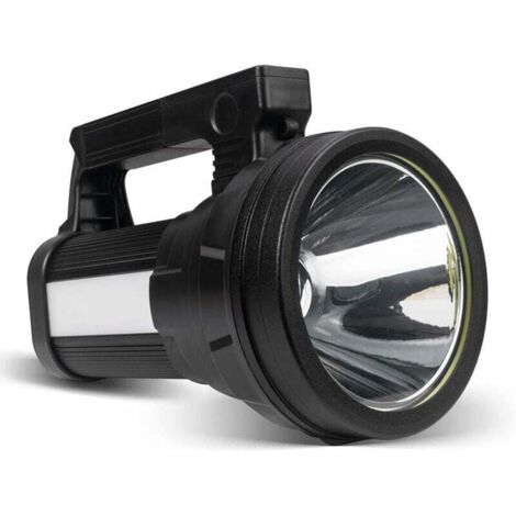 Linterna LED extremadamente potente, 20000 mAh / 15000 lúmenes / 6 modos de luz / Resistente al agua IPX4, recargable, ideal para senderismo y acampada. Incluye correa y cargador. (1/5)