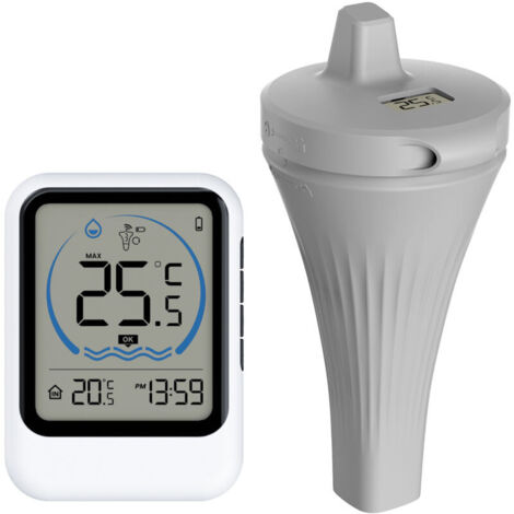 Drahtloses schwimmendes Poolthermometer Radio, LCD-Wassertemperaturthermometer, IP67, LCD-Display für Aquarium, Spa, Fischteich