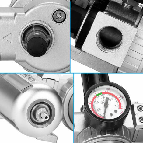 Aramox Druckluft-Filterregler Set – 1/4 Zoll, 0-140 PSI, Manometer, Wasserabscheider Für Spritzpistolen & Kompressor